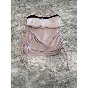 Lululemon Pink/Burgundy Stripe Yoga Tank Top Size 6 Built In Bra